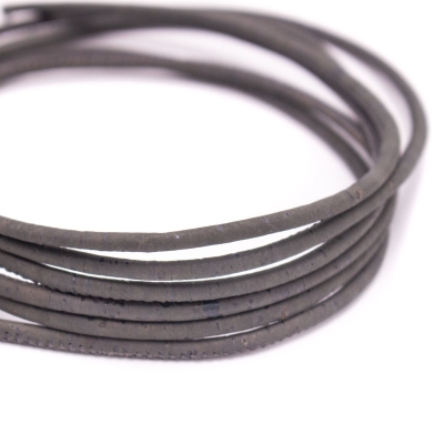 Gray 3mm round cork cord COR-191（10meters）