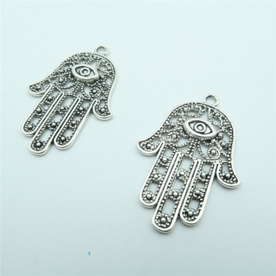 10PCS Fatima hand Pendants for necklace or key chain, antique silver, Jewelry Findings & Components D-3-64