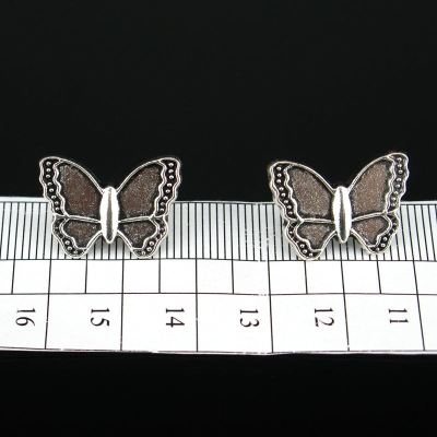 10 pcs For 10x5mm leather Antique Silver butterfly Slider, bracelet findings, Leather Components D-2-4