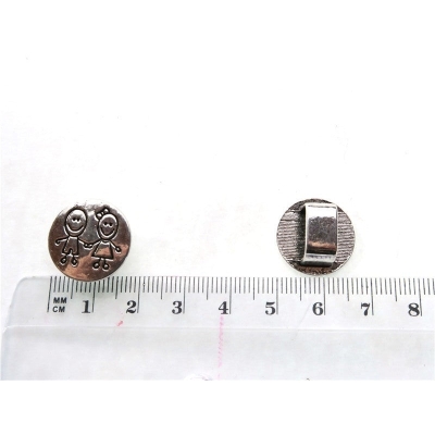 10pcs Boy and girl Slider for Licorice Leather, Zamak, Antique Silver, Jewelry supply finding D-2-7