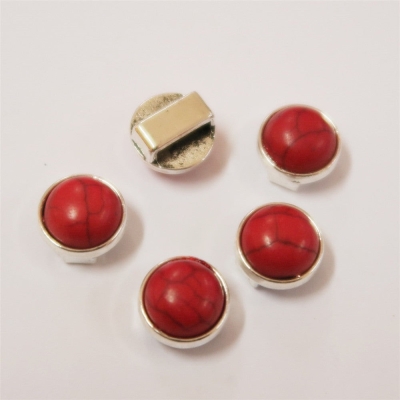 10 Pcs for 10mm flat leather, Multicolor beads slider Antique silver beads jewelry supplies jewelry findings D-1-10-152