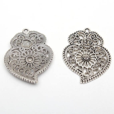 10 units Pendant antique silver Portugal viana heart Pendants Jewelry Findings & Components D-3-100