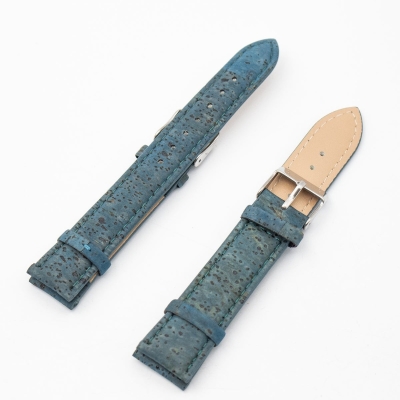 Cork turquoise color watch strap E-020-18/20