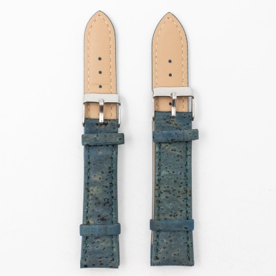 Cork turquoise color watch strap E-020-18/20