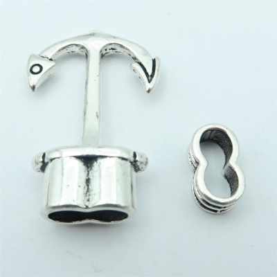 10 Sets for 5mm Anchor Hook Clasp, Antique Silver, Bracelet Clasps D-6-101