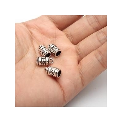 20Pcs for5mm round leather ends clasp, antique sliver jewelry supplies jewelry finding D-6-146