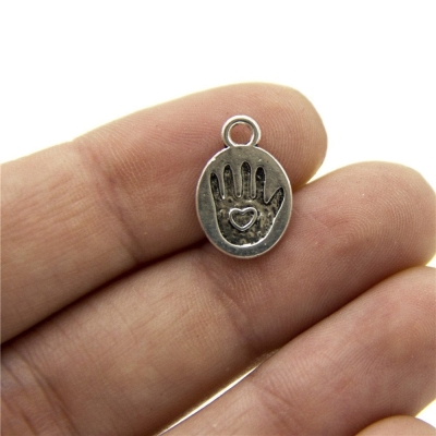 40 units Pendant antique sliver made with love hands charms Pendants Jewelry Findings & Components D-3-333