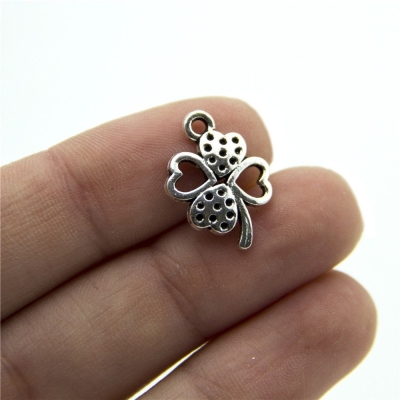 80 units Pendant antique sliver Love and Clover Pendants Jewelry Findings & Components D-3-306