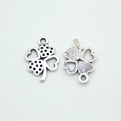 80 units Pendant antique sliver Love and Clover Pendants Jewelry Findings & Components D-3-306