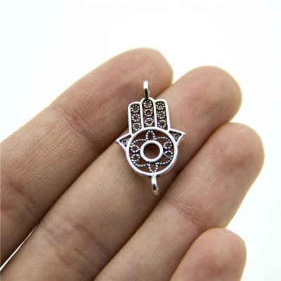 20 units Pendant antique silver hand with eye charms Pendants Jewelry Findings & Components D-3-315