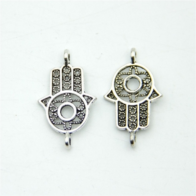 20 units Pendant antique silver hand with eye charms Pendants Jewelry Findings & Components D-3-315