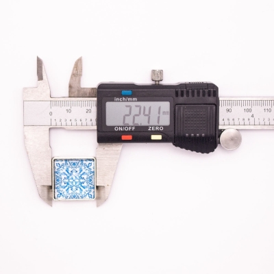 10 unità per cursore per cavo piatto da 10 mm con piastrelle portoghesi quadrate per braccialetto di ricerca (22 mm * 22 mm) D-1