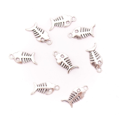 10 pz 3x10mm Ciondolo Argento Antico Piccolo Pesce Gioielli Ciondolo Risultati e Componenti di Gioielli D-3-454