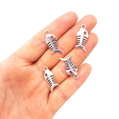 10 units 3x10mm Pendant antique silver Little Fish jewelry pendant Jewelry Findings & Components D-3-454