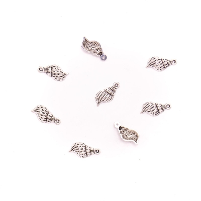 20 pz 8x19mm Ciondolo Argento Antico Spirale Conchiglia Gioielli Ciondolo Risultati e Componenti di Gioielli D-3-418