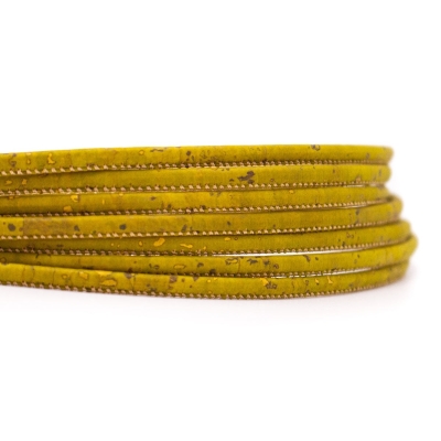 Green 3mm round cork cord COR-503（10meters）