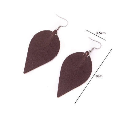 dark brown cork fabric Shapes for Earrings, Original handmade ladies earrings-ER-119-A