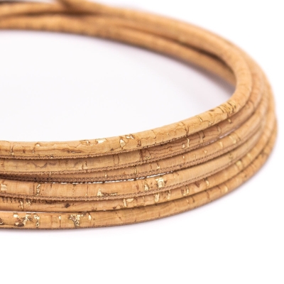 Natural&Golden 5mm round cork cord COR-587(10 meters)