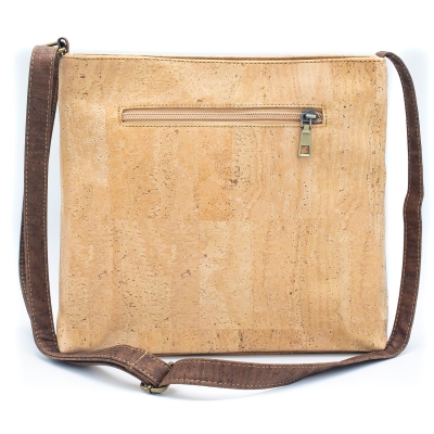 Borsa a tracolla in sughero naturale con zip BAGP-050-B