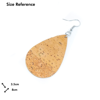 brown fabric handmade ladies earrings, stylish jewelry for women cork earring ER-074-D