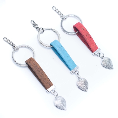 colorful cork handmade  keychain  I-054-MIX-10