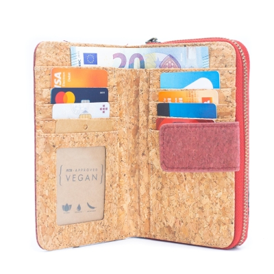 All cork women card wallet Colors cork Mini-Flap Printed Wallet –BAG-2222