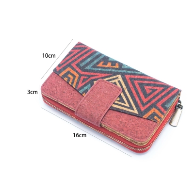 All cork women card wallet Colors cork Mini-Flap Printed Wallet –BAG-2222