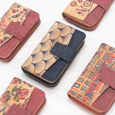 Natural Cork Printed Cardholder Wallet for Women BAG-2247