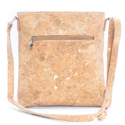 Natural Cork with Gold and Silver Accents - Women's Cork Crossbody Bag BAG-2249