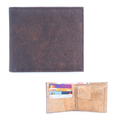 Brown Cork Men's Wallet with Box Packaging BAG-2254