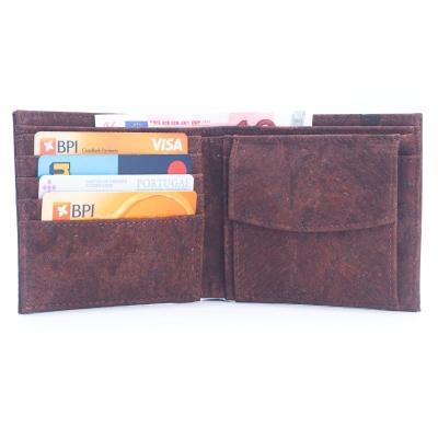 Brown Cork Men's Wallet with Box Packaging BAG-2254