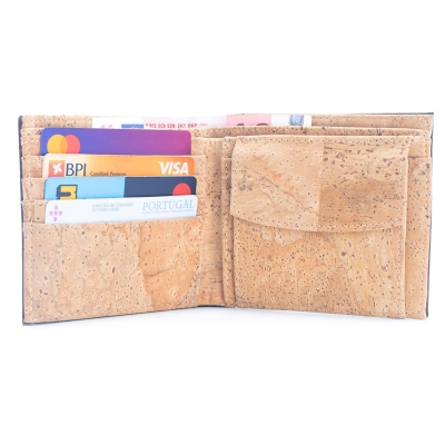 Brown Cork Men's Wallet with Box Packaging BAG-2254