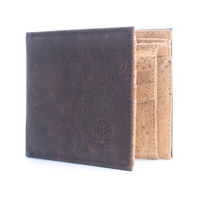 Brown Cork Men's Wallet with Box Packaging BAG-2254