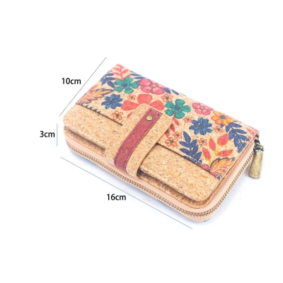 Cork Women's Rose&Plant Card Holder Printed Wallet – BAG-2242