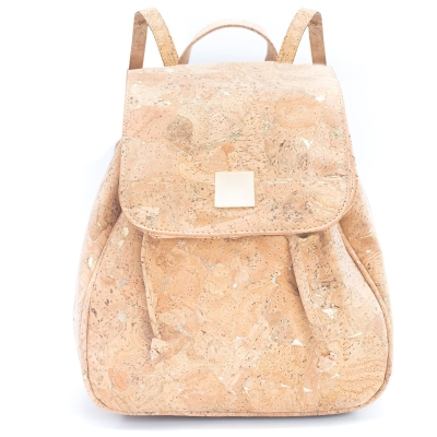 Golden Drawstring Closure Pocket Women's Backpack BAG-2258