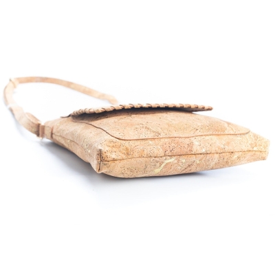 Natural Cork with Gold and Silver Accents - Women's Cork Crossbody Bag BAG-2251