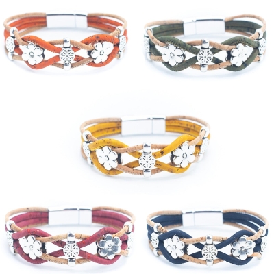 Bracciale in sughero fatto a mano DBR-031-MIX-5