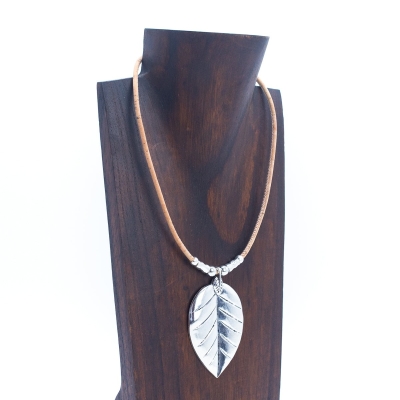 Leaves handmade women's cork necklace N-208-5