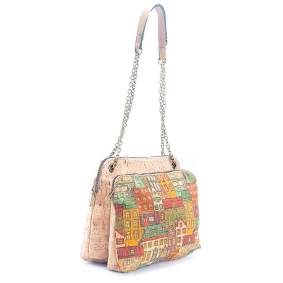 Borsa da donna con stampa in sughero naturale BAGD-346