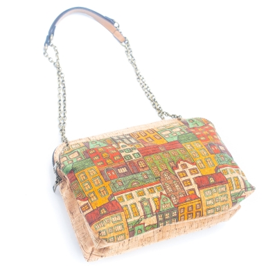 Borsa da donna con stampa in sughero naturale BAGD-346