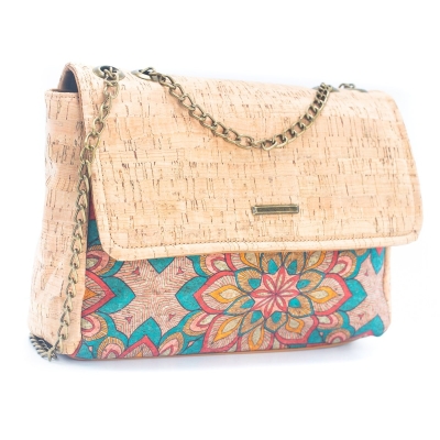 Borsa da donna con stampa in sughero naturale BAGD-353