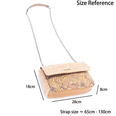 Borsa da donna con stampa in sughero naturale BAGD-353