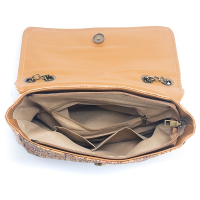 Borsa da donna con stampa in sughero naturale BAGD-353