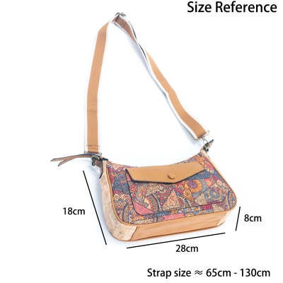 Borsa da donna con stampa realizzata in sughero naturale BAGD-352