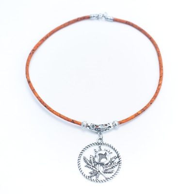 Collana realizzata a mano in sughero e zama N-191-MIX-5