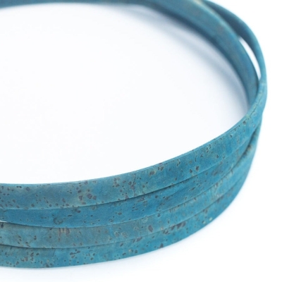 Turquoise 10mm flat cork cord COR-604-A (10meters)