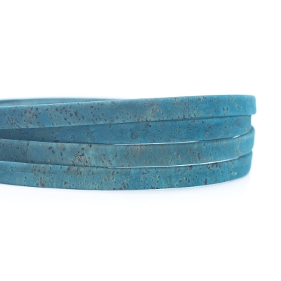 Turquoise 10mm flat cork cord COR-604-A (10meters)