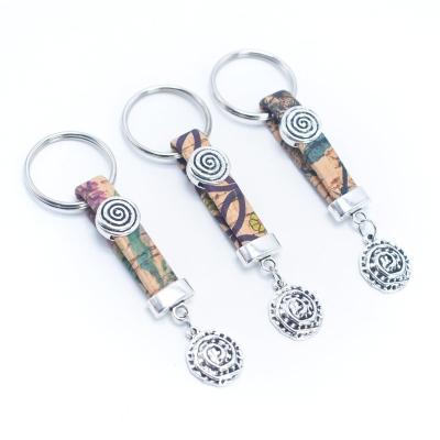 Colorful cork handmade  keychain  I-084-MIX-10