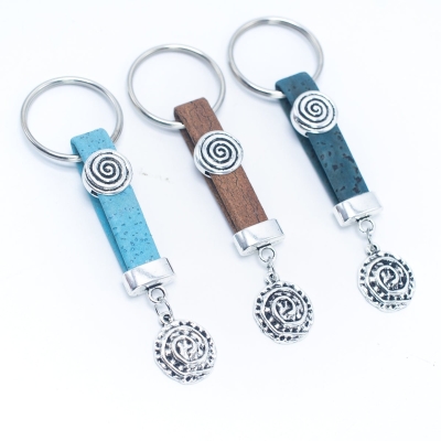 Colorful cork handmade  keychain  I-084-MIX-10