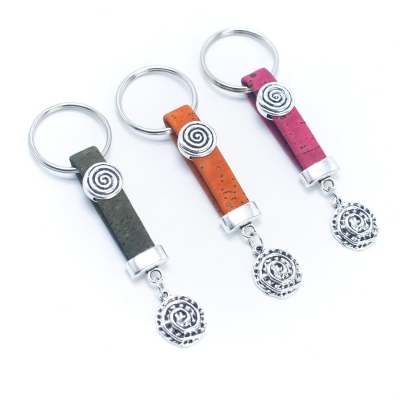 Colorful cork handmade  keychain  I-084-MIX-10